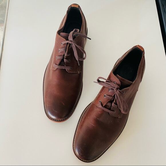MENS COLE HAAN Dark Brown Mahogany Feathercraft Grand Blucher Oxford Lace Up 9 - Picture 7 of 10